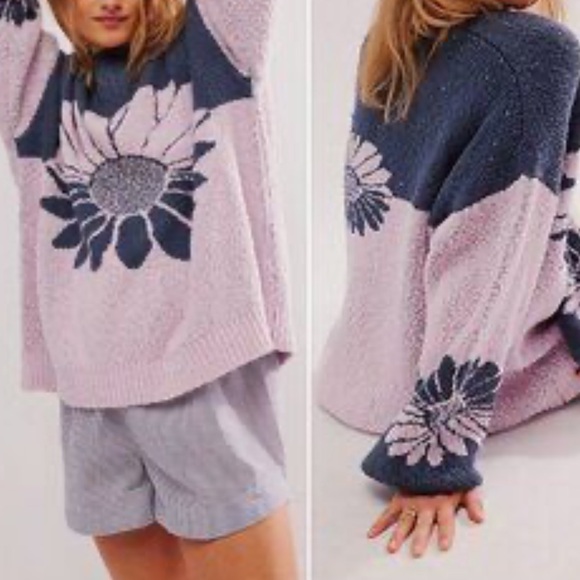 Free people in bloom sweater women size S oversized - Picture 4 of 11